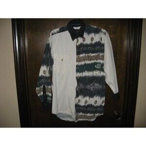 Mens Panhandle Slim Multi Color Forest Floral Aztec Pattern Western Shirt Size M